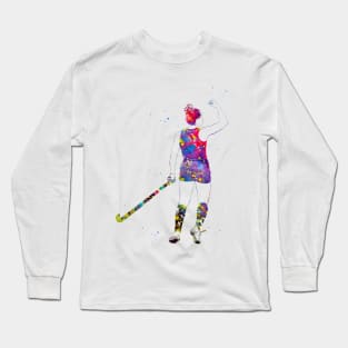 Field Hockey Player Girl Long Sleeve T-Shirt